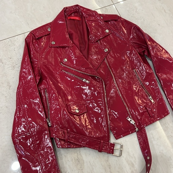 Hot pink motorcycle jacket - Picture 3 of 8